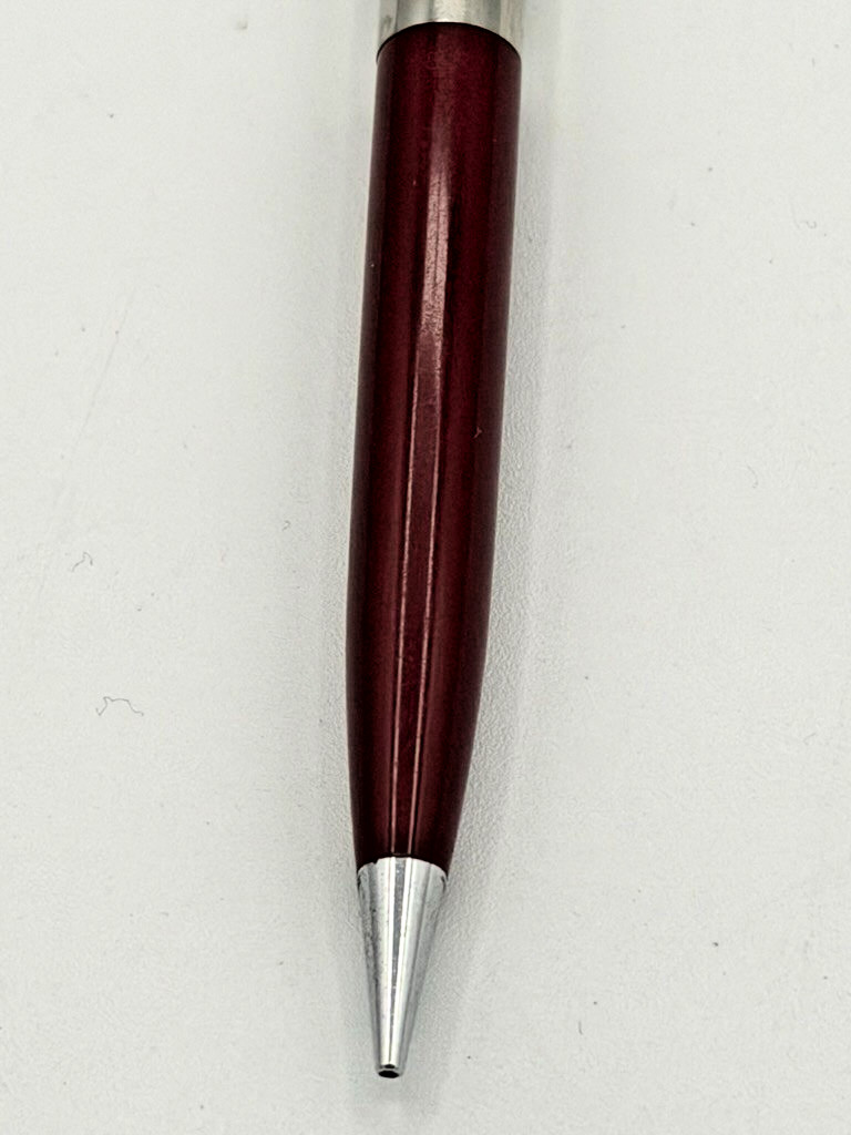 Vintage Parker Mechanical Pencil Red Maroon Barrel Stainless Steel Cap USA