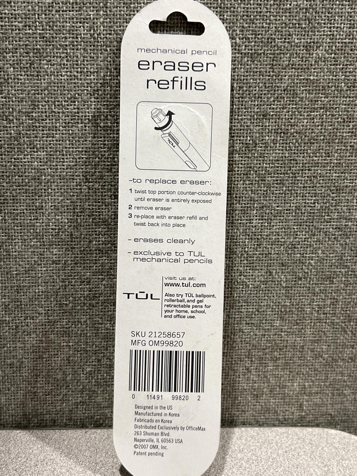 Tul Mechanical Pencil Eraser Refills, White