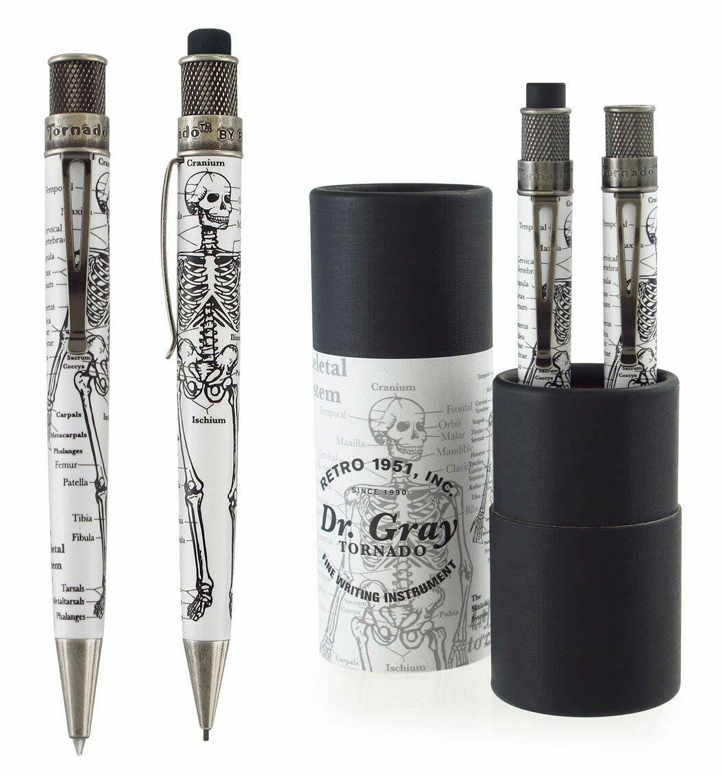 Retro 51 Tornado Dr. Gray Rollerball Pen & 1.15mm Mechanical Pencil Set – NEW