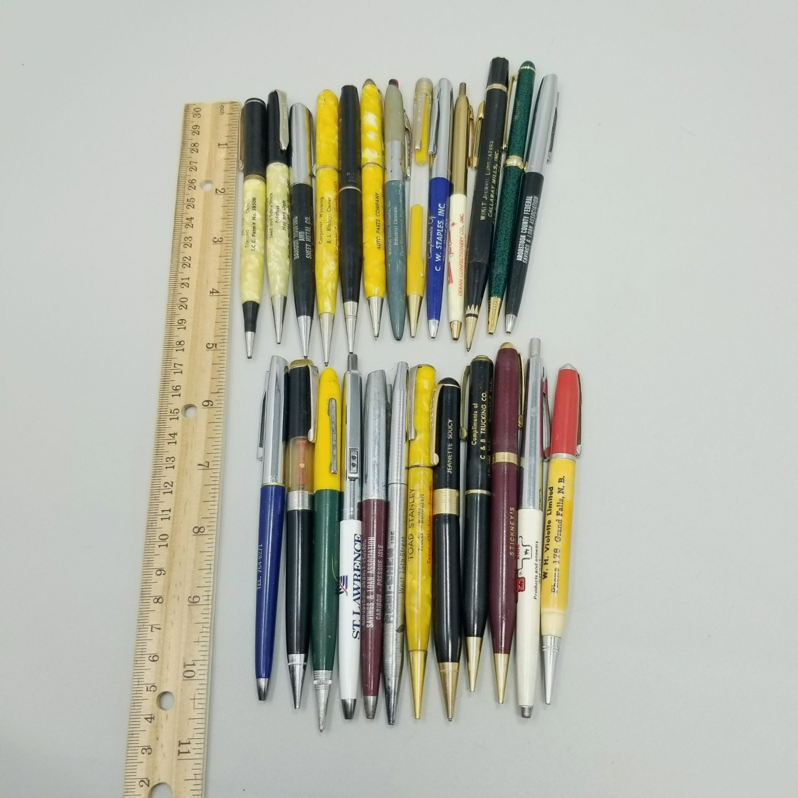 Vintage Advertising Pen Mechanical Pencil Mixed Lot of 25 AS IS