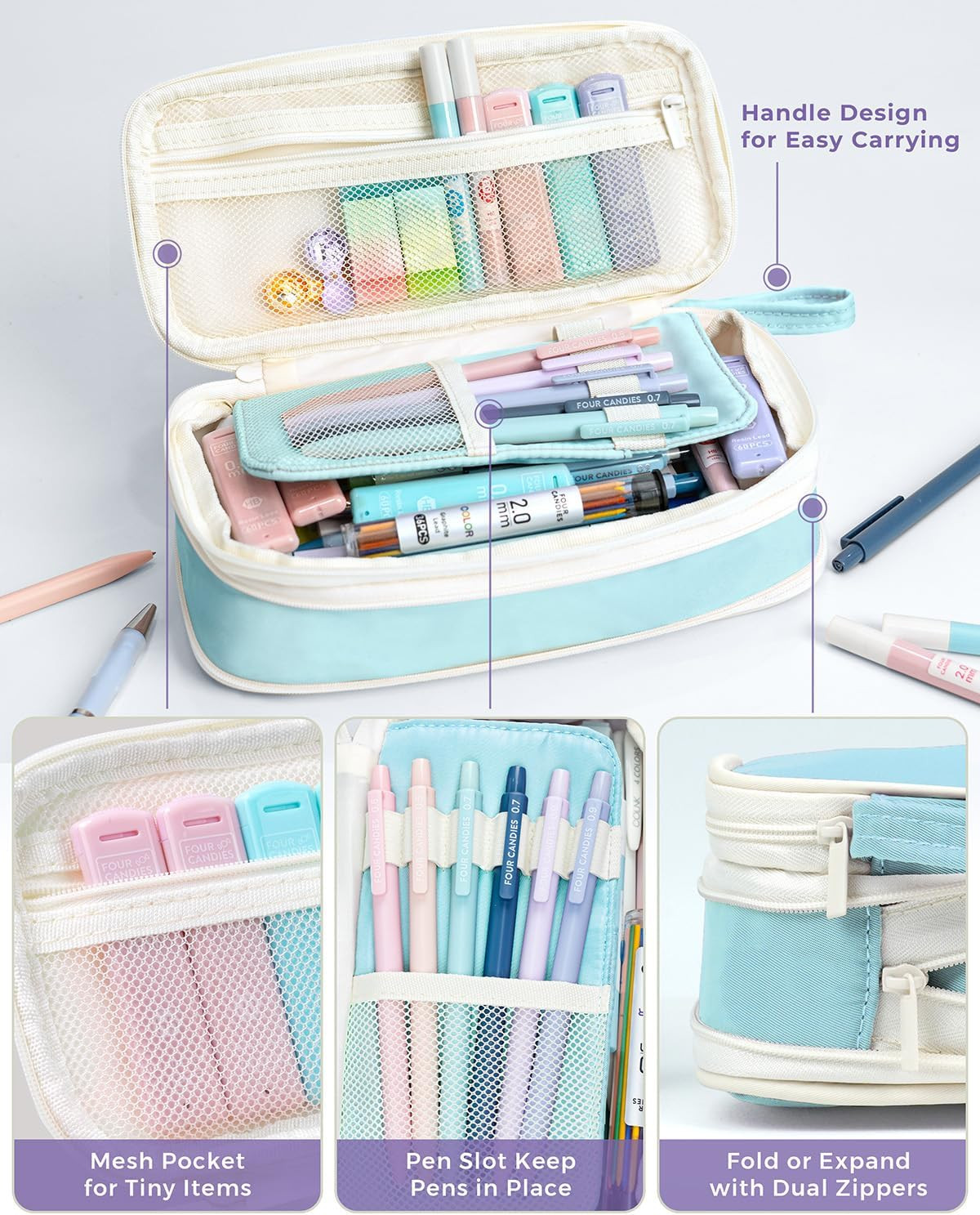 36PCS Aesthetic School Supplies, Mechanical Pencil Set 0.5mm, 0.7mm, 0.9mm & 2.0