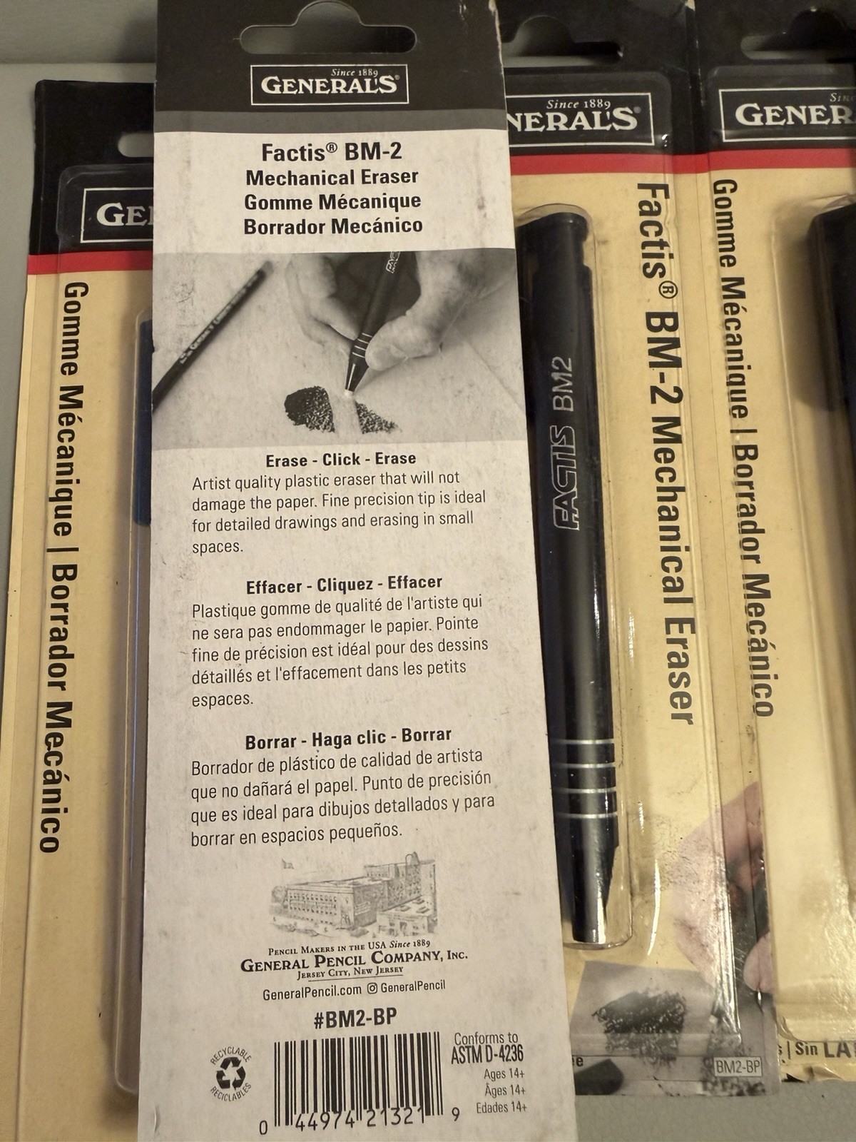 General’s Factis Pen Style Mechanical Eraser- – 5 Pack