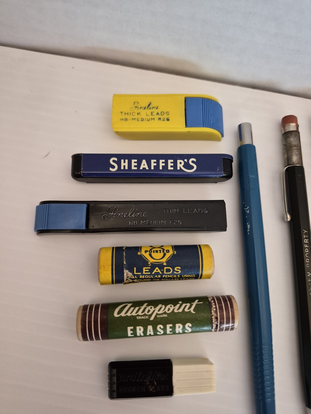 Vintage Lot Of Mechanical Pencils, Shaffer Replacement Lead And Erasers