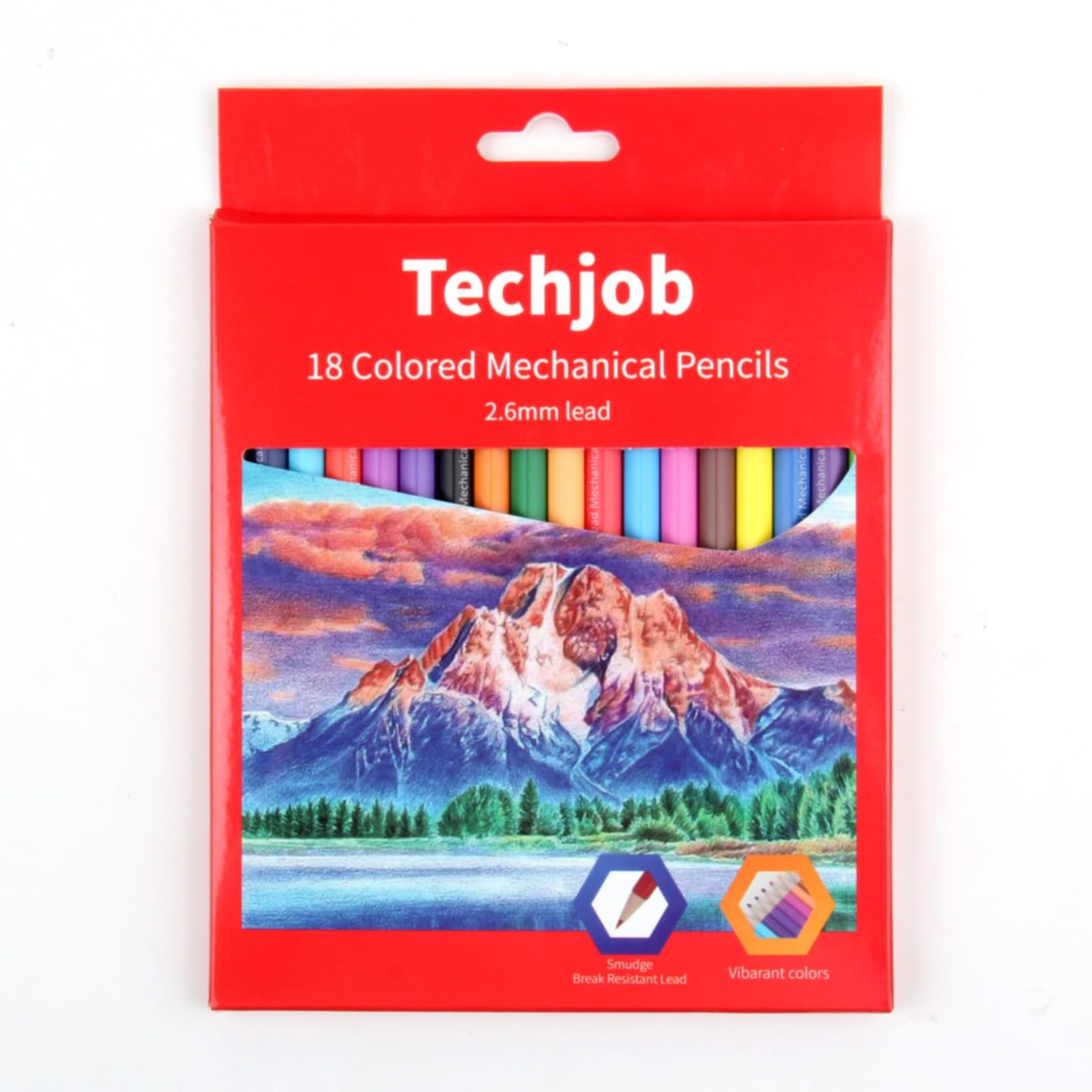 18 PCS Colored Mechanical Pencil 2.6mm Coloring Drawing Art Pencils Supplies