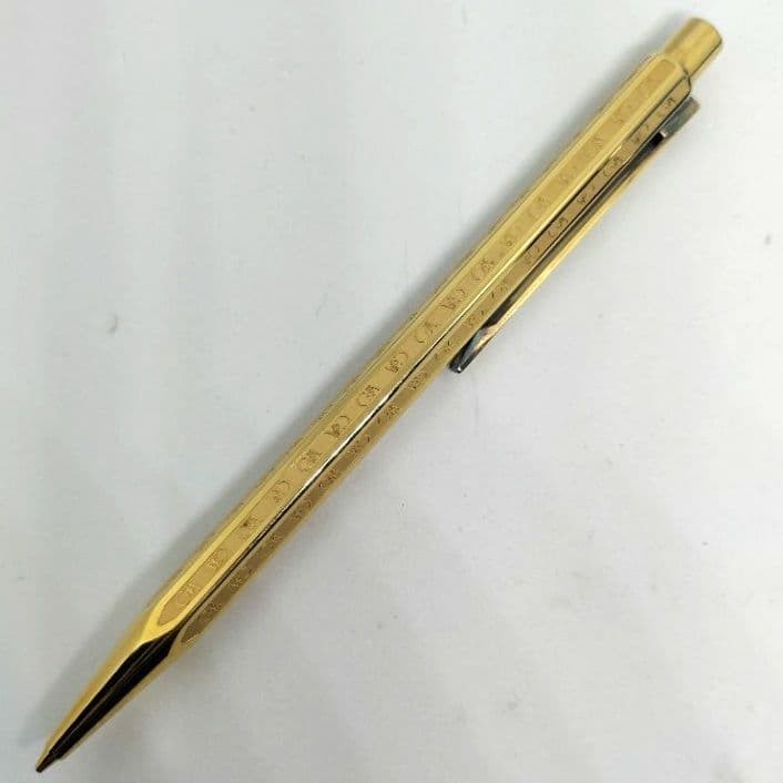 Caran d’Ache Ecridor Hexagonal Mechanical Pencil Gold 18K Gold Plated