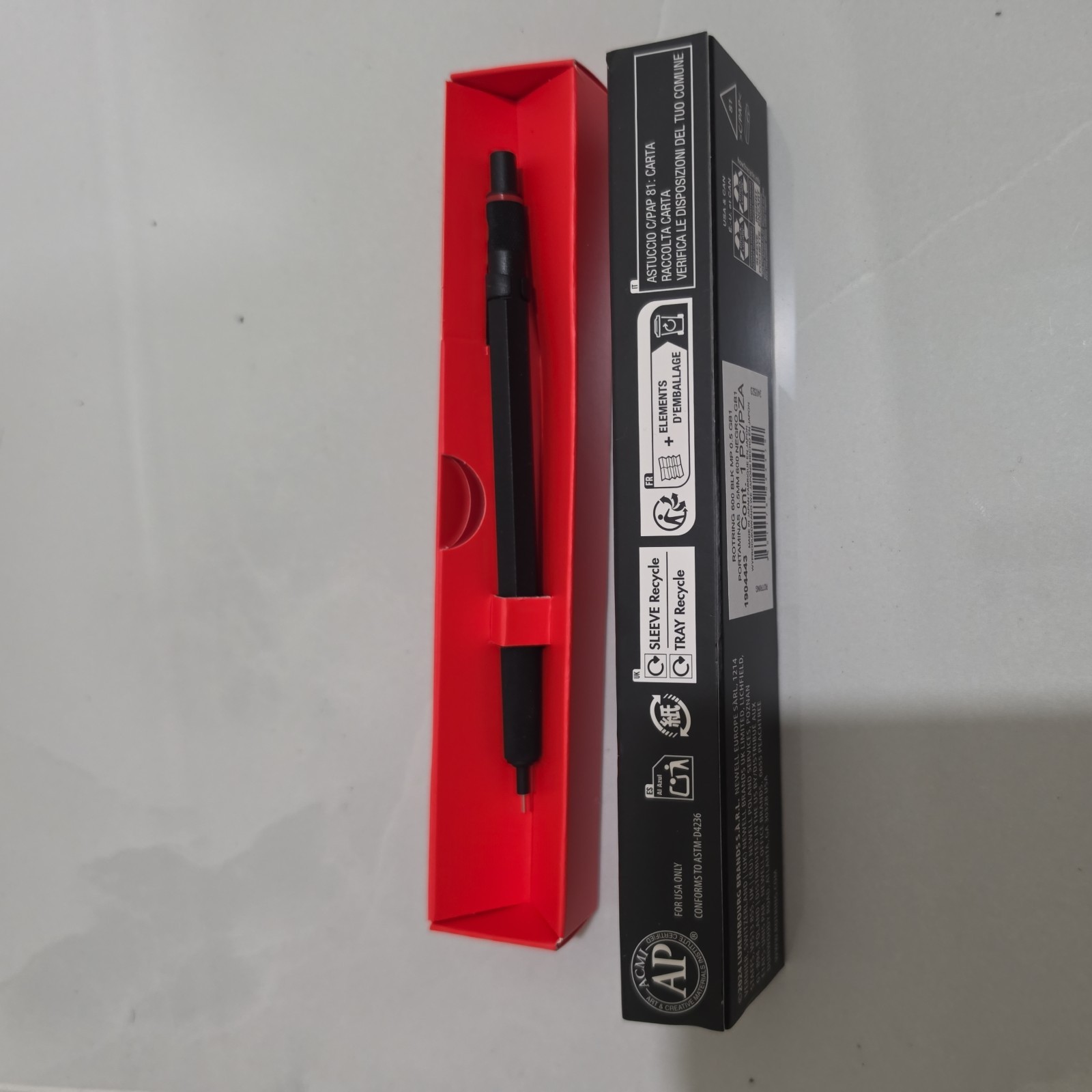 Rotring 600 Mechanical Pencil, 0.5 mm, Black – Perfect for Writing, Drafting