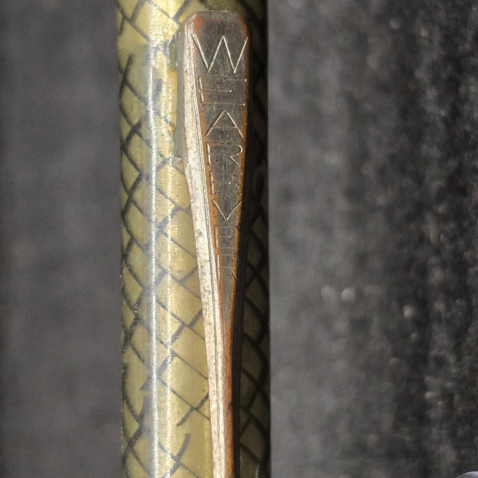 Vintage Wearever Mechanical Pencil Green Gold Lizard Skin Grid Pattern 1940s