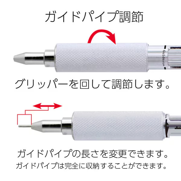 OHTO Mechanical Pencil 0.5mm MS01 Aluminum Knurled Grip Silver Made in Japan