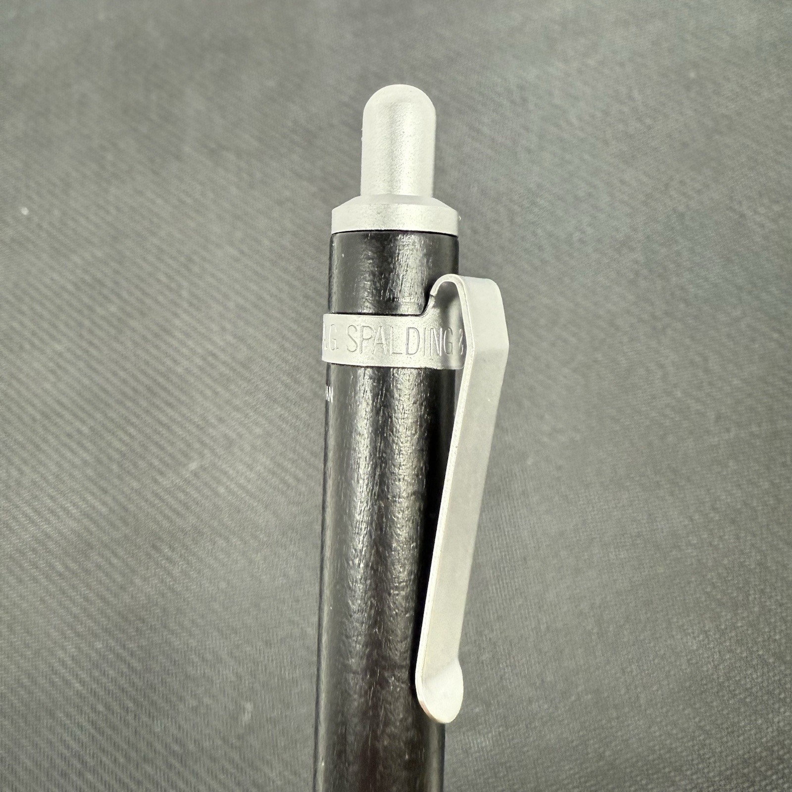 A.G.Spalding & Bros Silver & Black Wood Mechanical Pencil 0.5mm RF Japan RARE