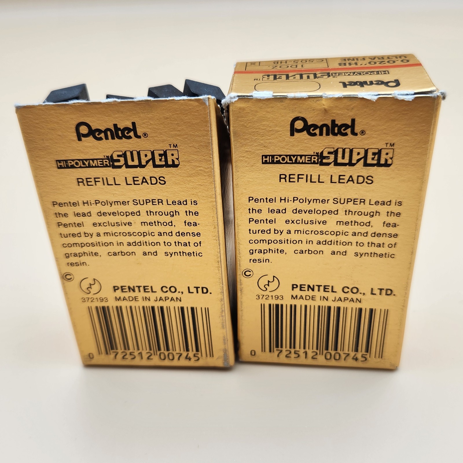 Pentel Hi Polymer Super Refill Leads .5mm HB Vintage Mechanical Pencil 14 Tubes