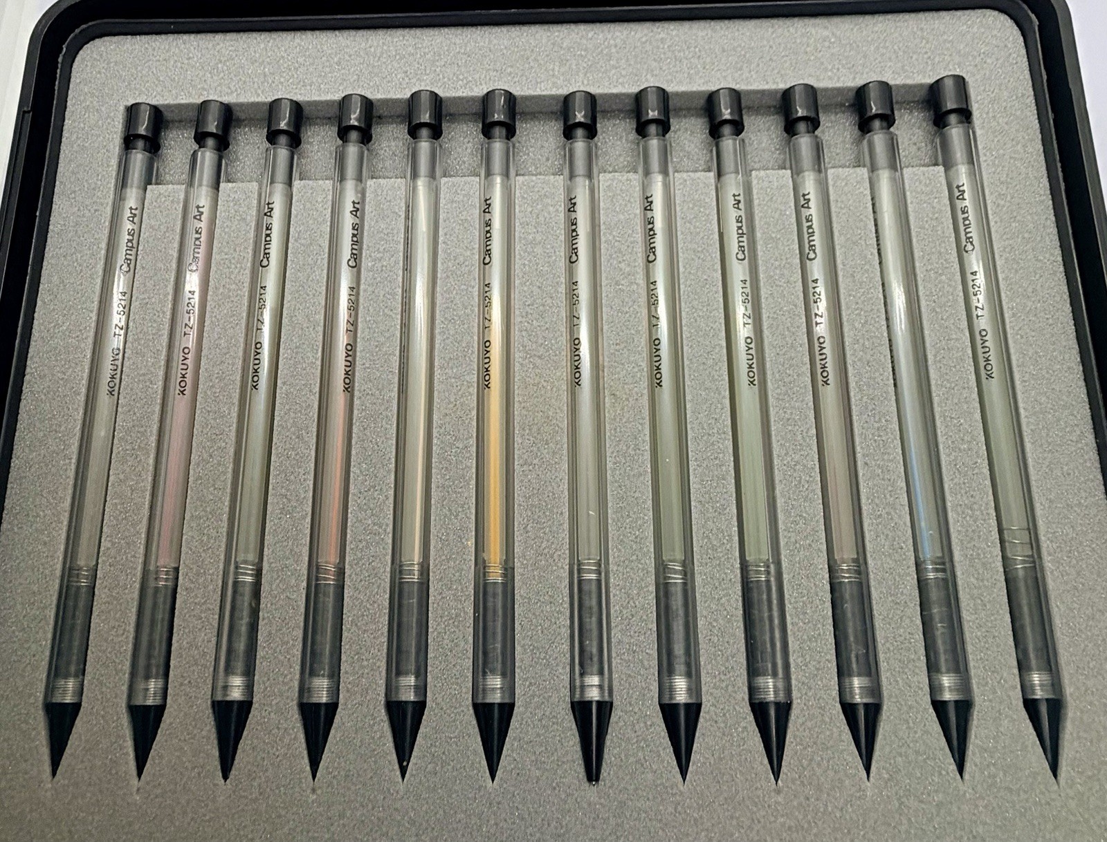 kokuyo campus Art 12pcs Color mechanical pencil 0.5mm Transparent Barrel Box Set