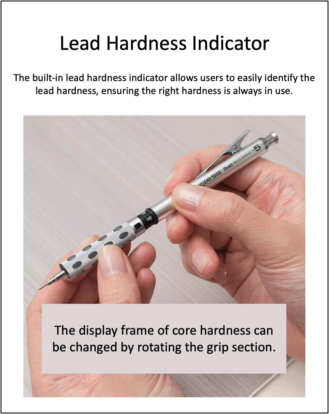 Graph Gear 1000 Mechanical Drafting Pencil + Ain HB/B/2B leads, original Blac…