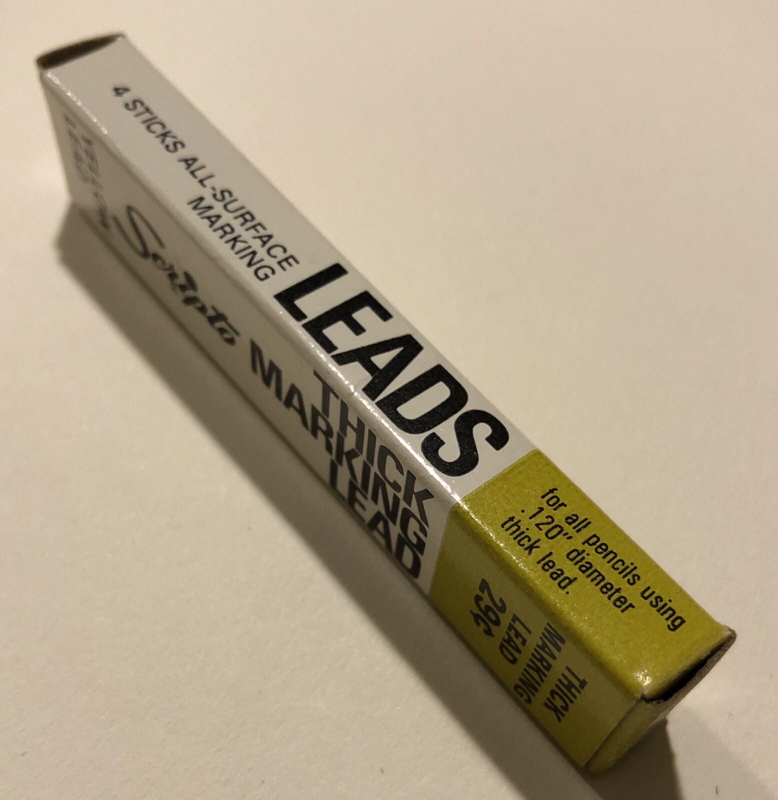 Vintage Scripto Thick Yellow 3mm NOS Marking Pencil Lead 4 Pack USA