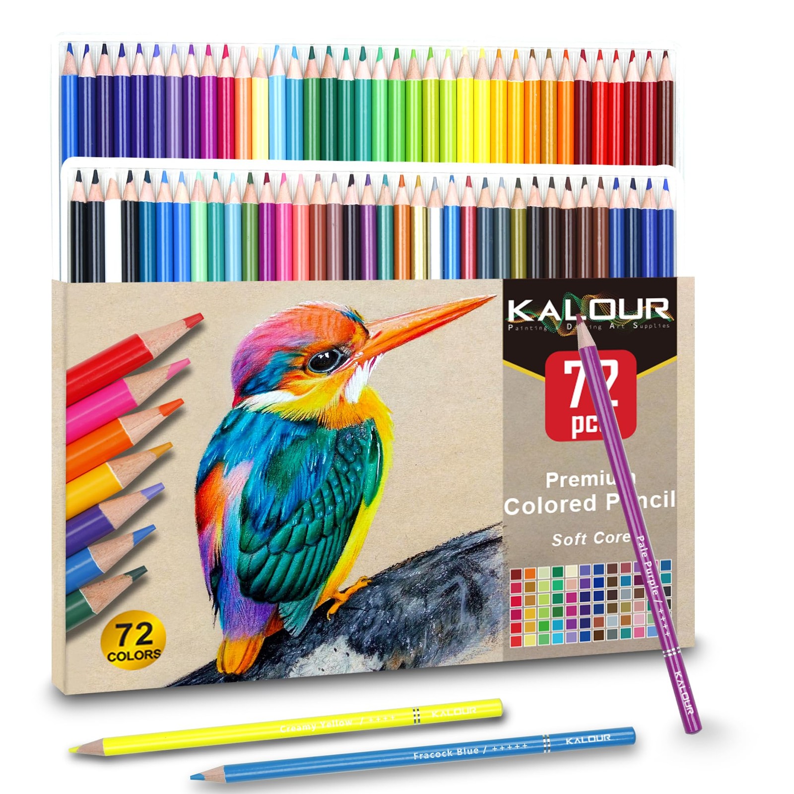 KALOUR 72 Count Colored Pencils for Adult 1 (Pack of 72), Multicolor