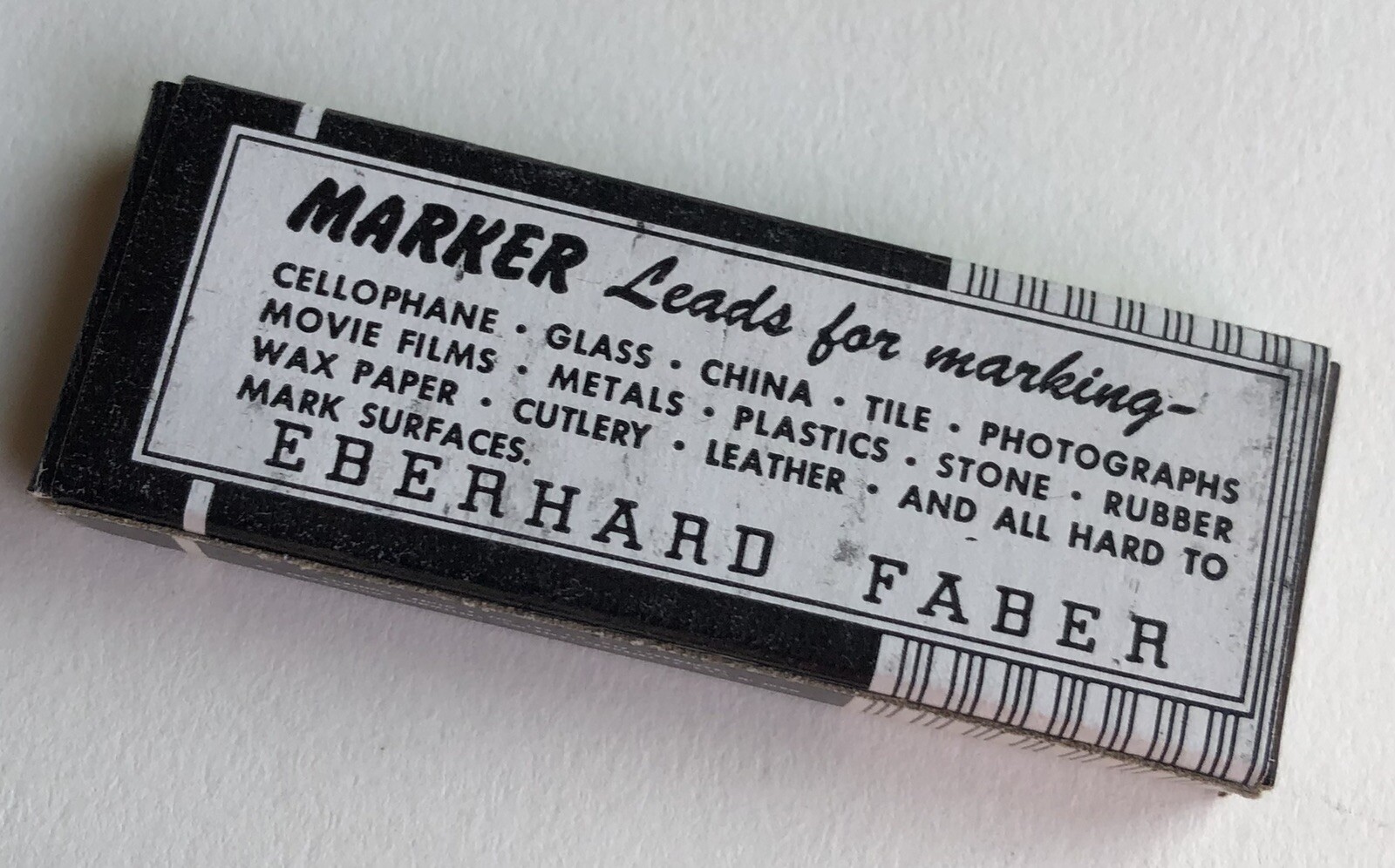 Vintage Eberhard Faber MARKER Lead 3mm Any Surface Black 2-3/4″ NOS 4pk USA