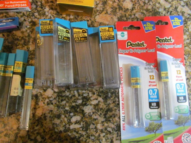 *Vtg Lot of Pentel HB Hi-Polymer .7mm, .5mm .9mm Mechanical Pencil Lead, Erasers