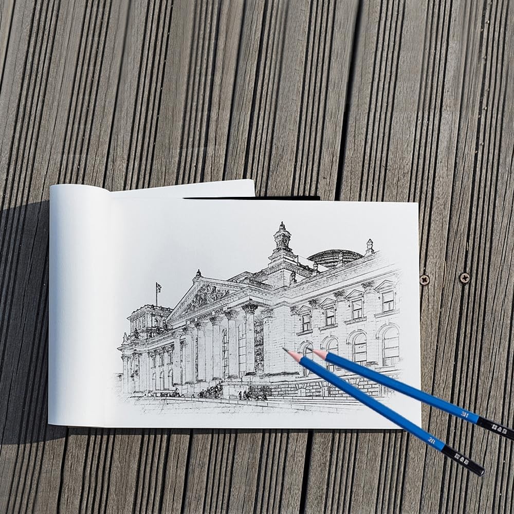 H & B 36 Pack Drawing Set Sketch Kit,Sketching Supplies 36 Piece Set, Black
