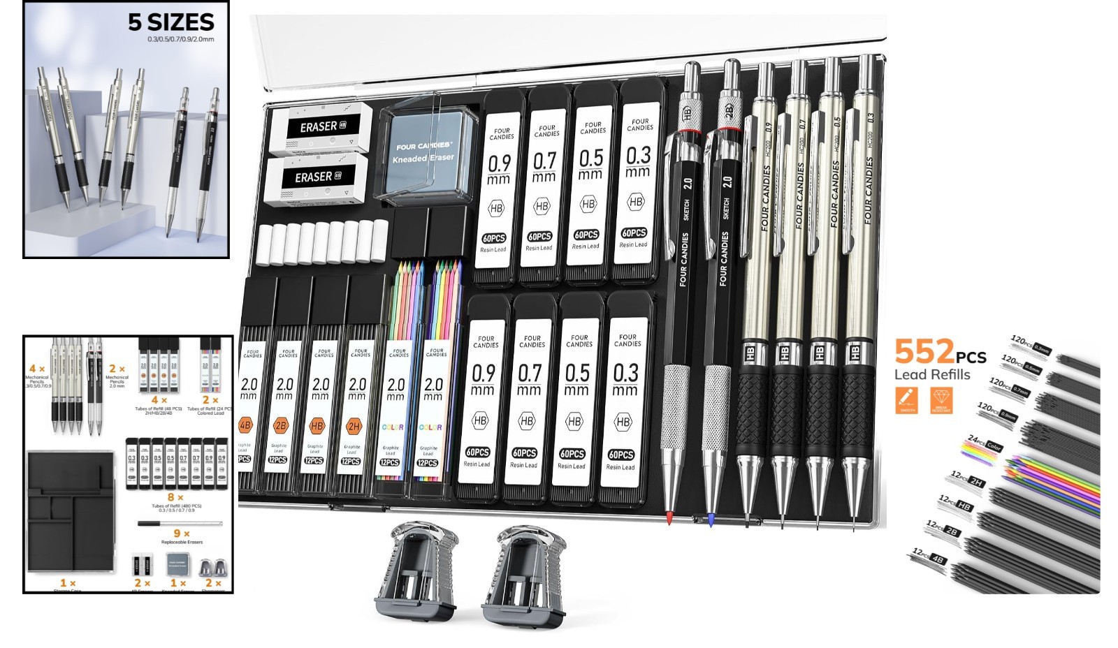 Professional Mechanical Pencil Kit – 27 Pieces with Non-Slip Comfort Grip