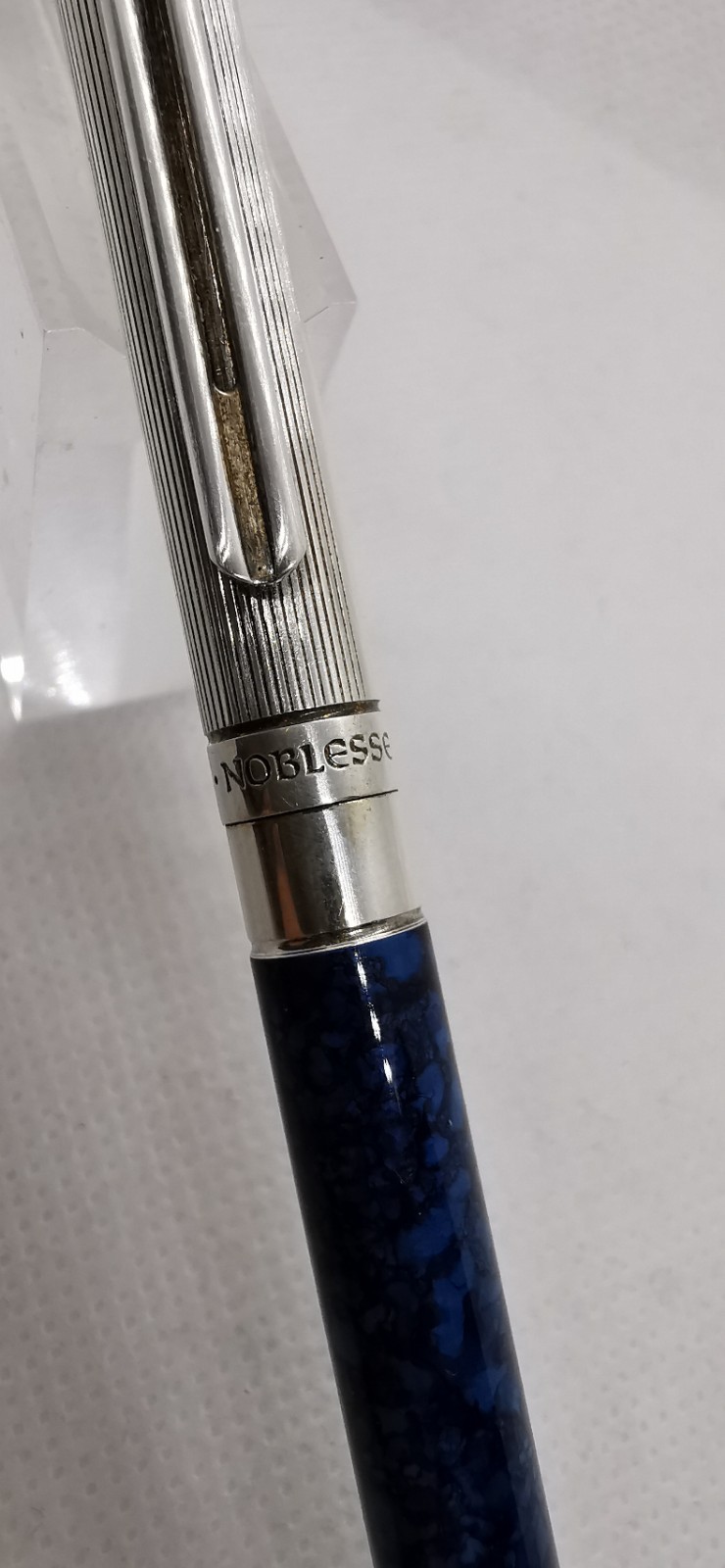Montblanc Noblesse Oblige Marble Blue Silver Twist Click 0.7mm Mechanical Pen