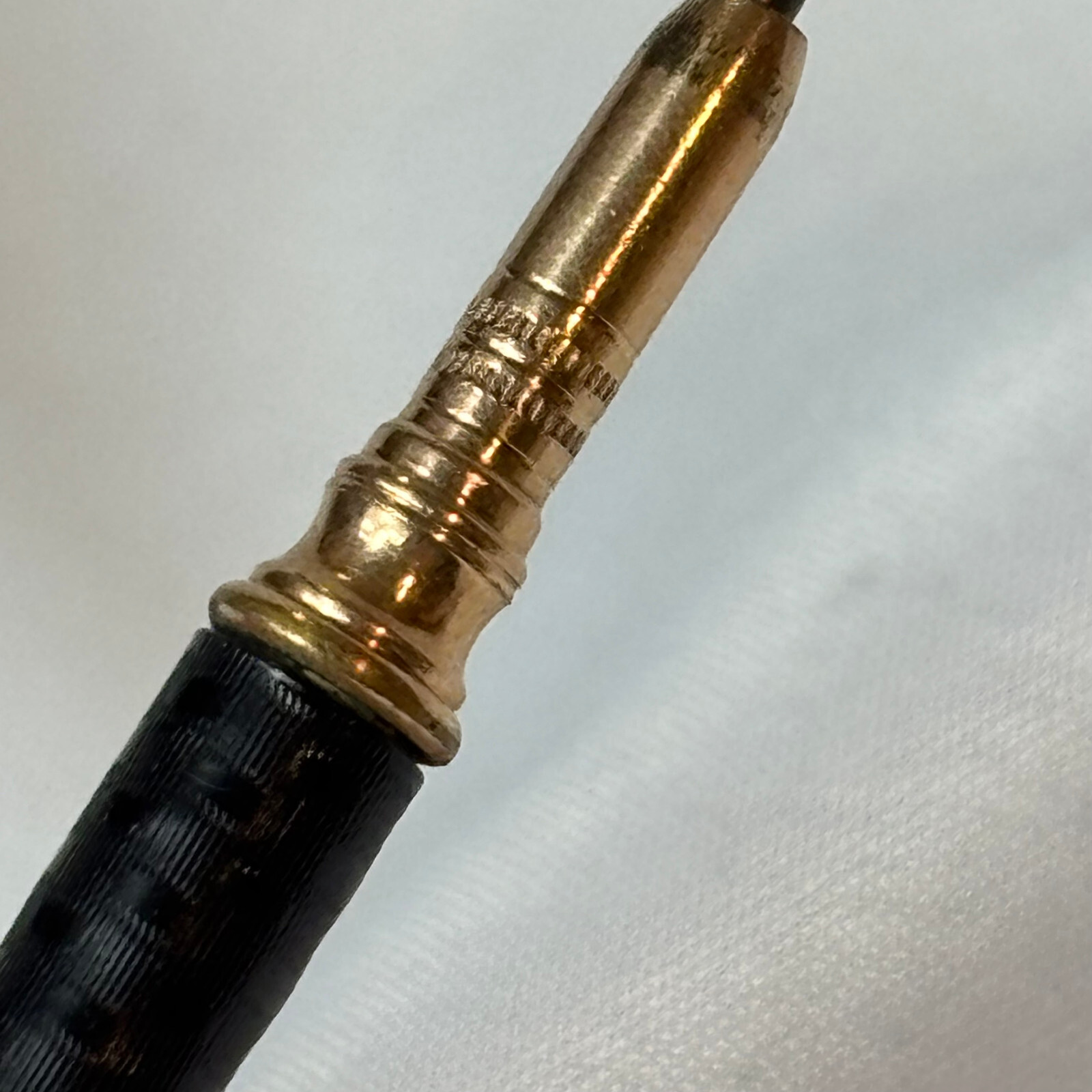 Vtg Mechanical Pencil Gold Filled Embossed Design Leather Wrapped