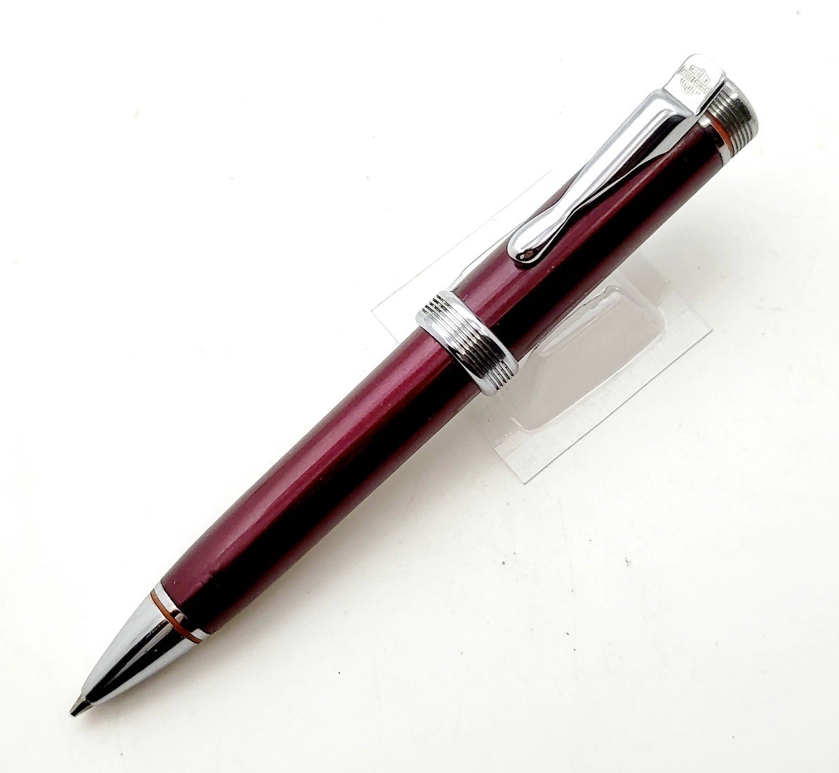 HARLEY DAVIDSON By STYPEN-PENCIL PEN-METALLIC-RED ROUGE VERNISH LACQUER & CHROME