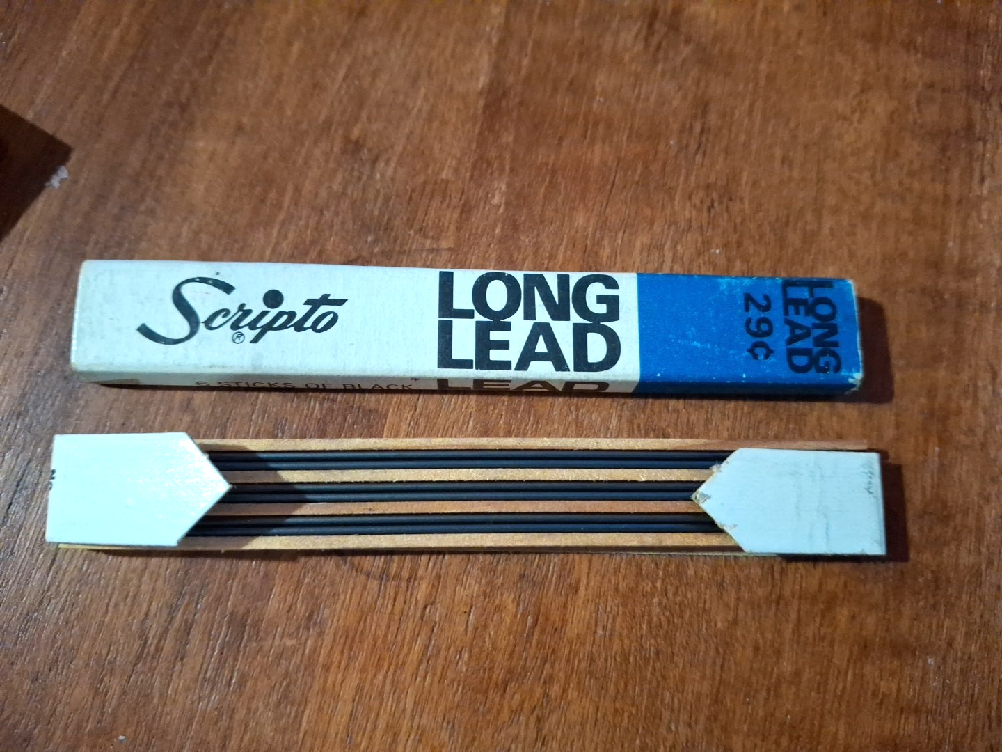 Vintage Scripto 3 Long Black Lead Boxes 430HB 1 Thin Lead 840HB and Erasers
