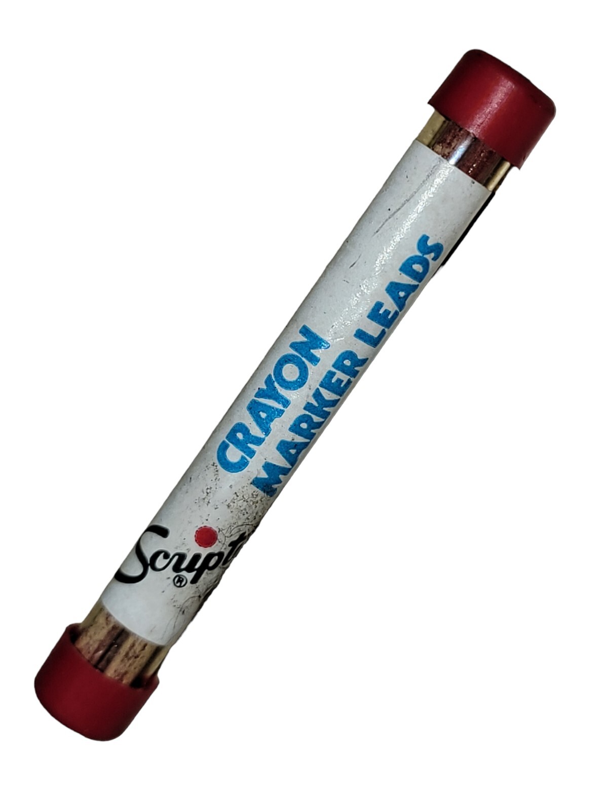 Vintage Scripto Red Crayon Marker Leads .120″ Dia Made Atlanta GA USA Model G120