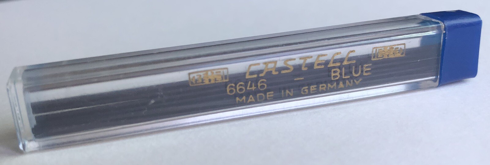 Vintage A. W. FABER Mechanical Pencil Lead Blue .9mm 2.75″ NOS 9pk Tube Germany