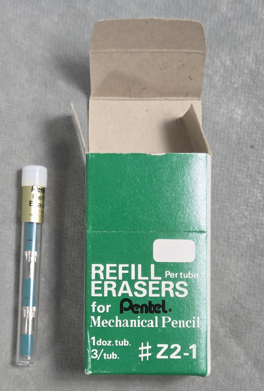 PENTEL 0.5MM SUPER REFILL Lead C505-HB & REFILL ERASERS #Z2-1 NOS BOX Lot of 8