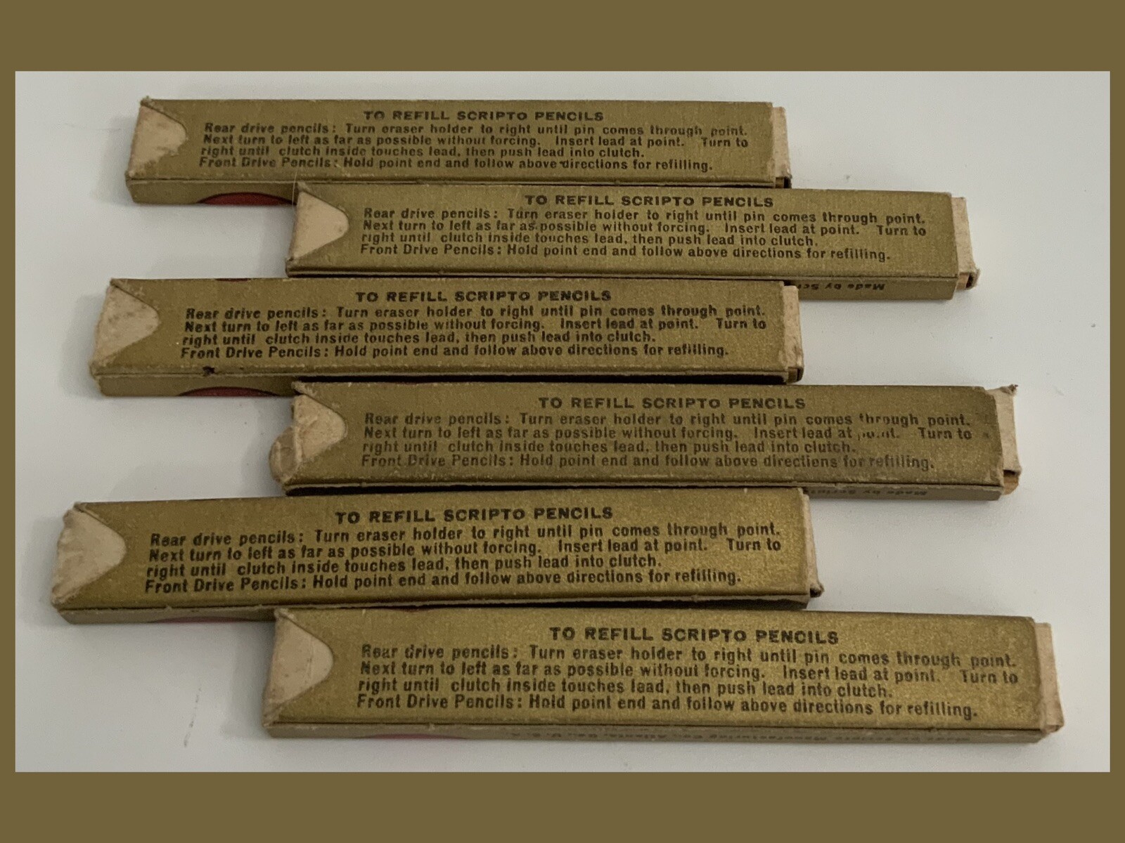 Vtg Scripto Extra Strong Drawing Leads #130/133 Red & Black – 6 Packs Read Desc!
