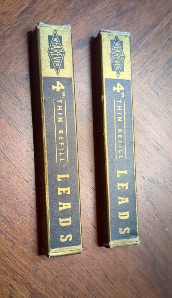 RARE boxed Vintage Wearever 4″ Pencil Lead Refill Wood Divider Lot of 2 Boxes