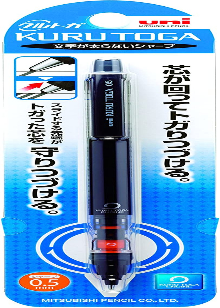 Uni Mechanical Pencil Kurutoga Pipe Slide Model 0.5Mm, Black Body (M54521P.24)