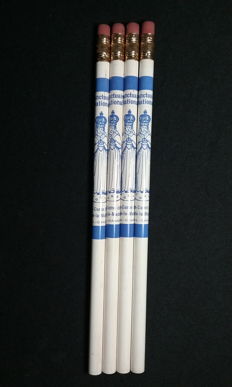 Vintage Quebec Souvenir Pencils Notre Dame Du Cap-de-la Madeleine Set of 4