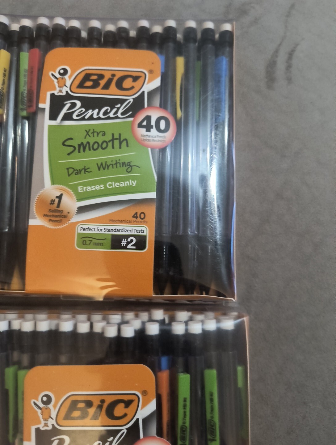 (2) BIC Xtra-Smooth Mechanical Pencils Eraser Med Point 0.7mm 40 Pack (80 Tot)