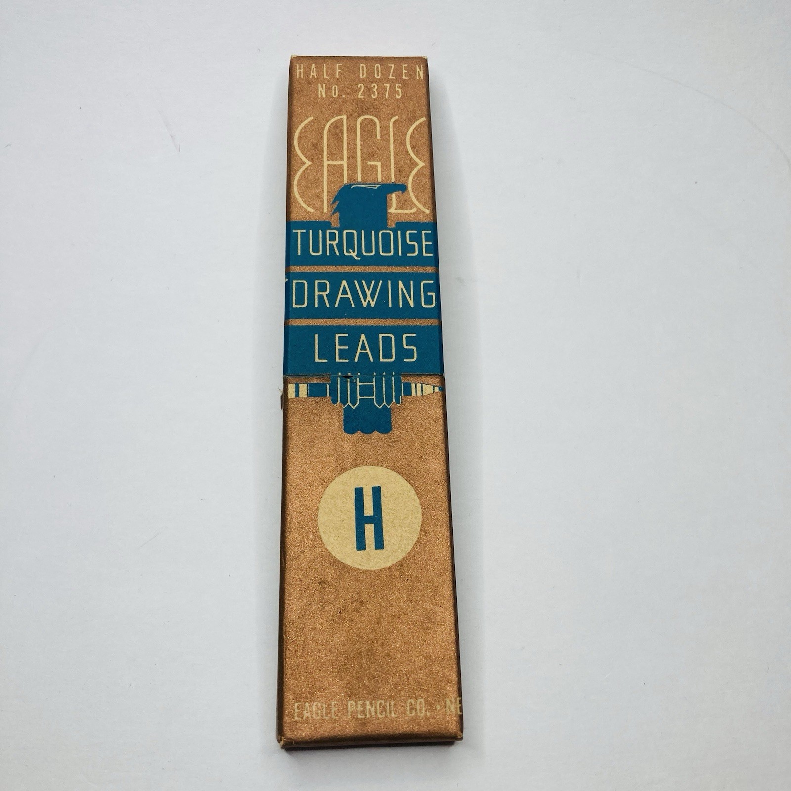 Vintage Eagle Turquoise Drawing Leads (1) Box H 6 Count Eagle Pencil Co.