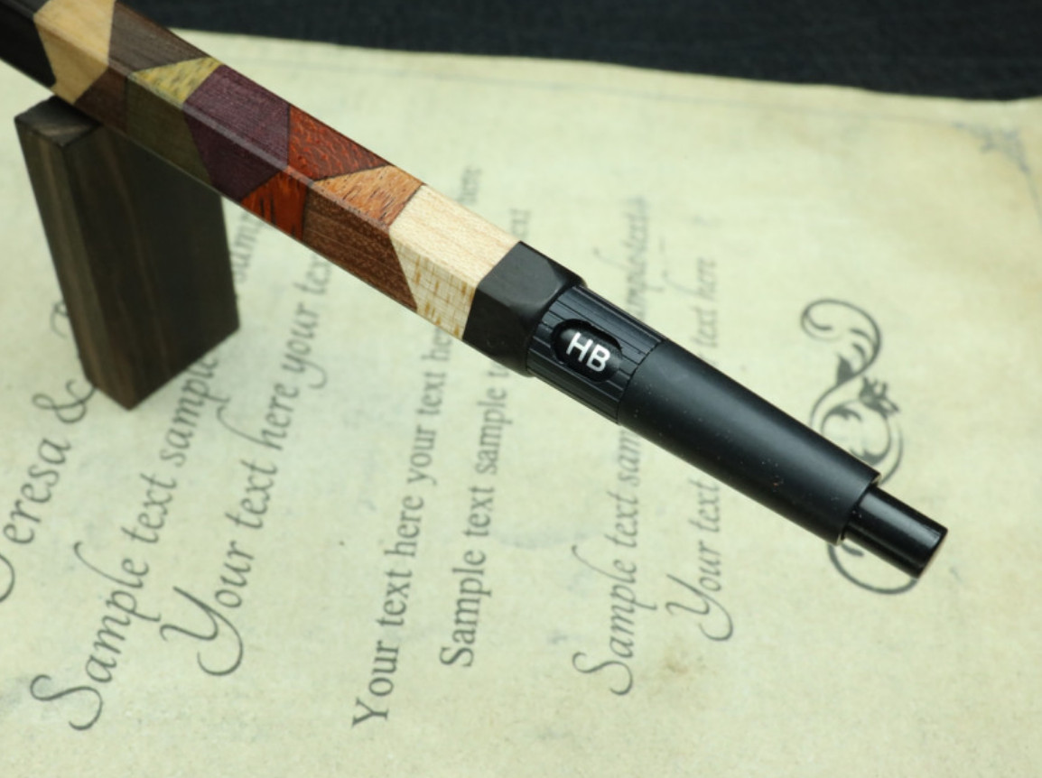 Handcrafted Pentel PG5 Mechanical Pencil – Low Centered Design, Segmented Wood