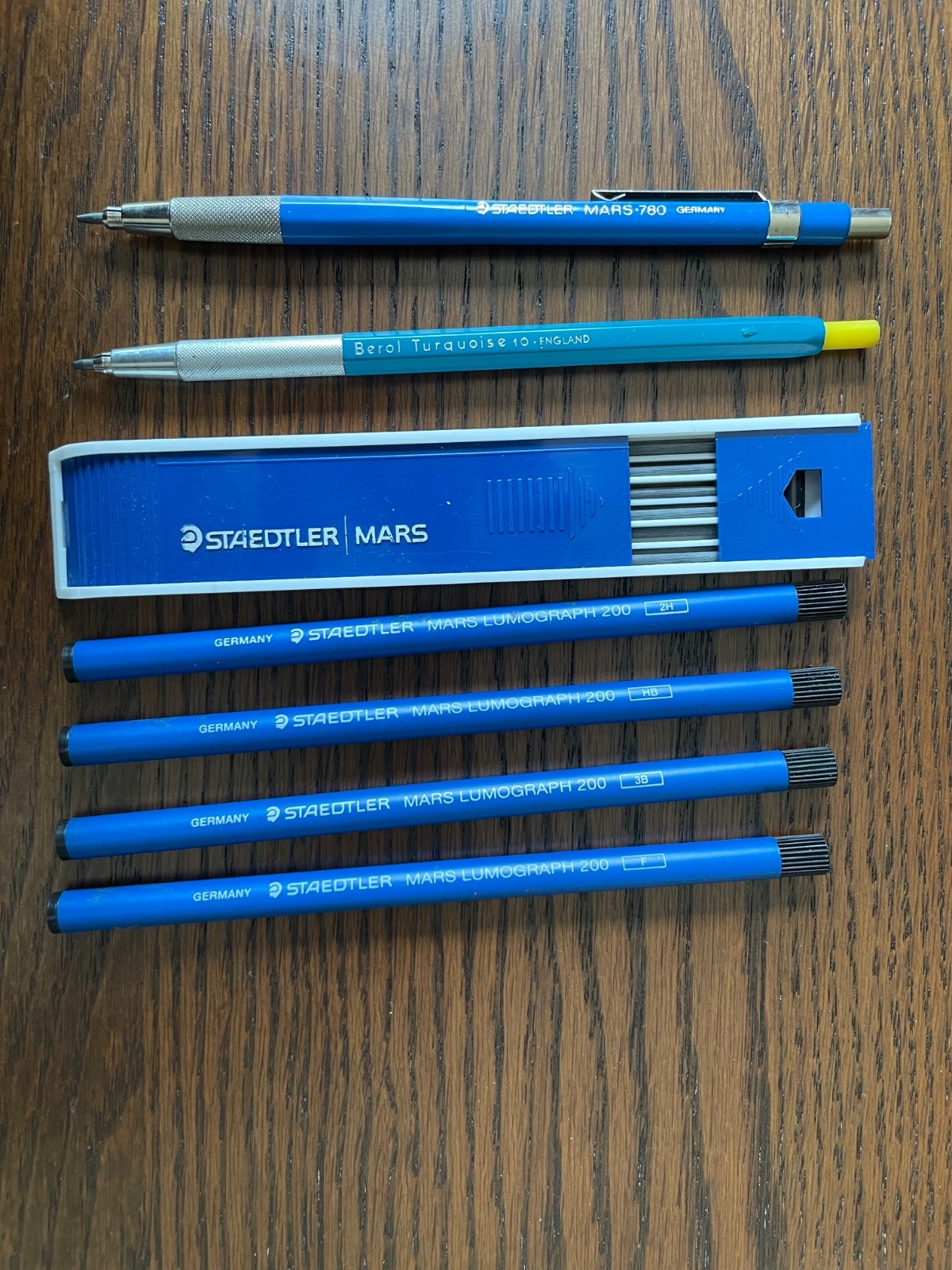 Staedtler Mars 780 Mechanical Lead Holder 2.0mm Germany + Leads + Bonus Pencil
