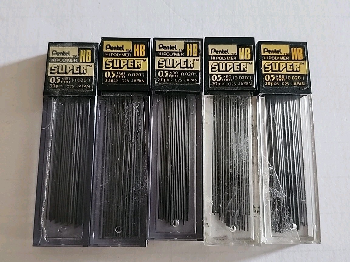 Vintage Lot Pentel, Scripto Dura Lead Mechanical Pencil Leads New And Used