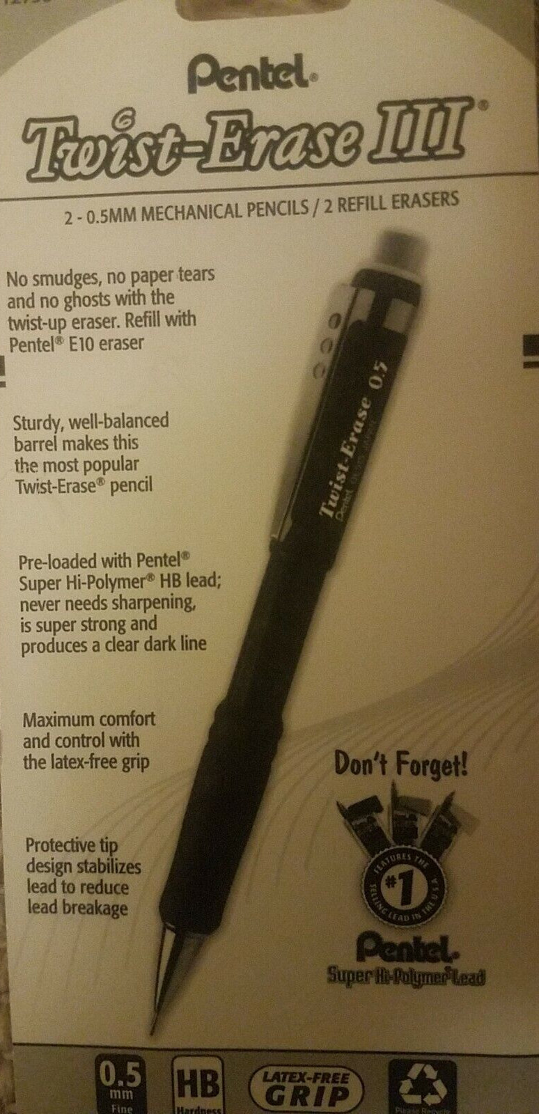 Pentel Twist-Erase III 0.5 Mm Fine