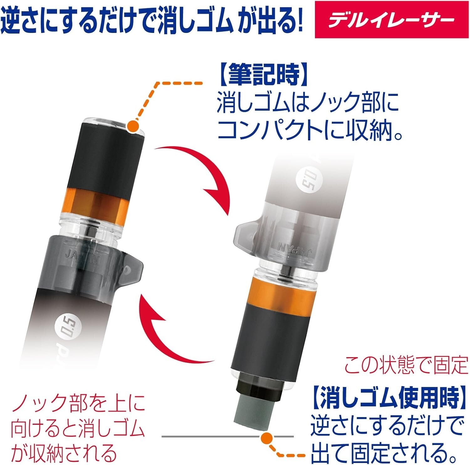Zebra Mechanical Pencil Del Guard Type ER 0.5mm Pink ‎‎‎‎P-MA88-P Rubber JAPAN