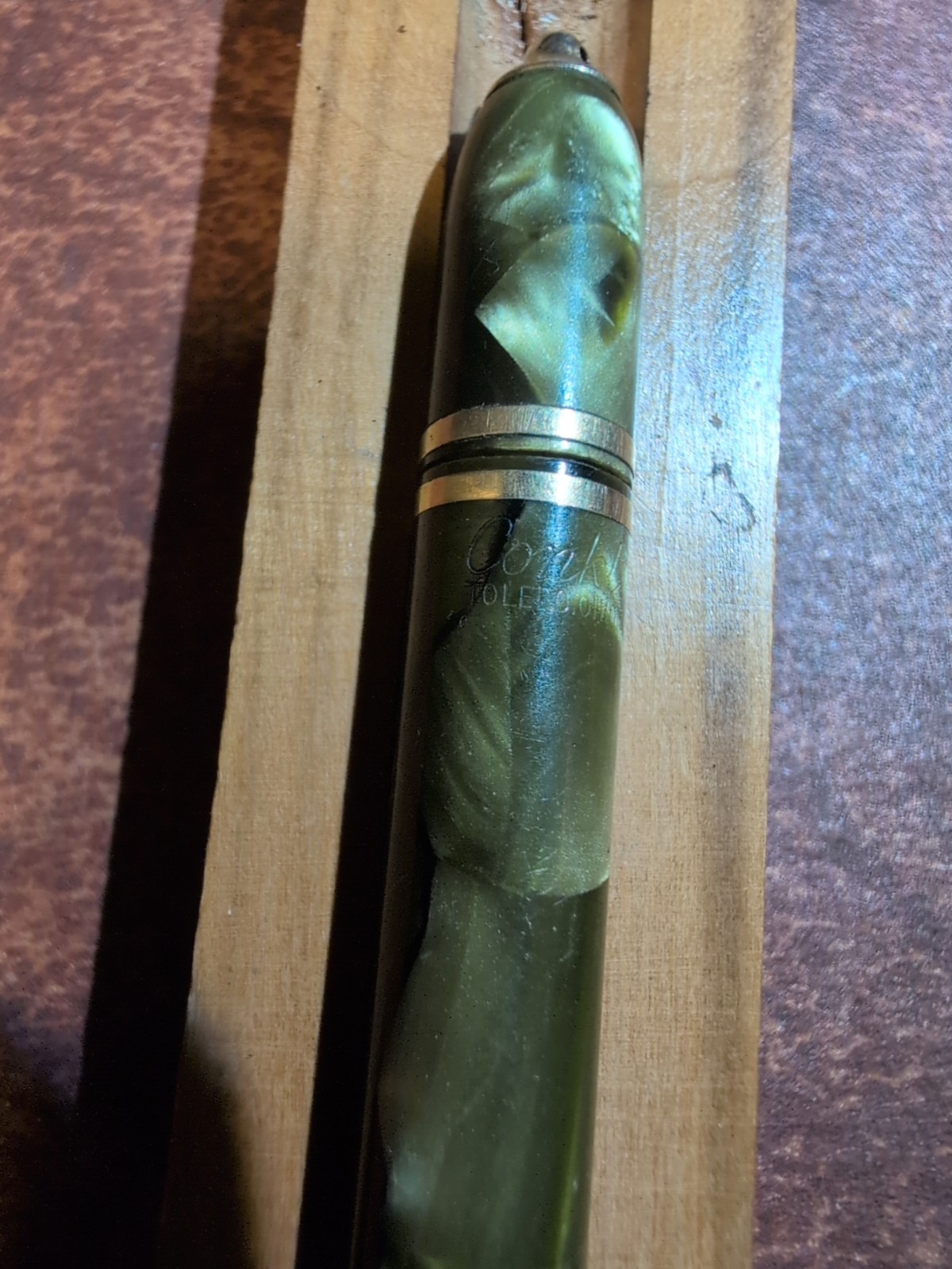 Conklin Vintage Symetrik Green Marble Pencil-working