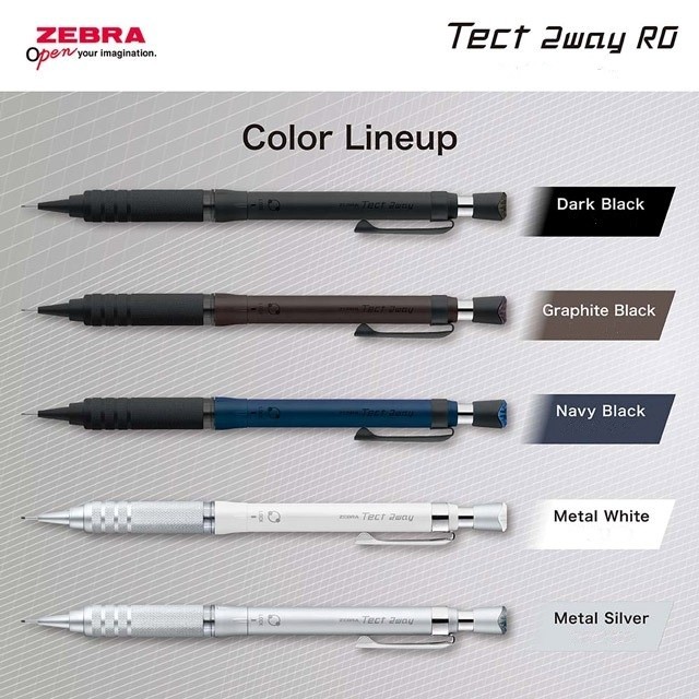 ZEBRA Tect 2-Way RO Drafting Mechanical Pencil 0.5mm Navy Black P-MA141-NVBK