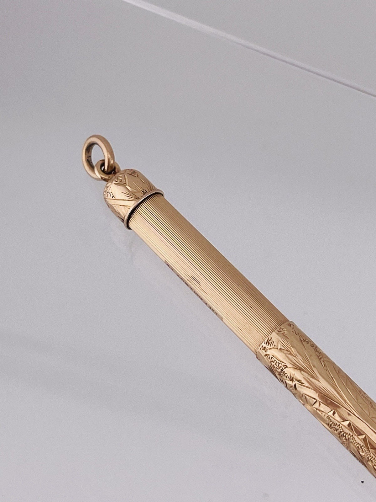 Vintage Tiffany & Co. Engraved Retractable Pencil Pendant, 14k Rose Gold. 18.6g