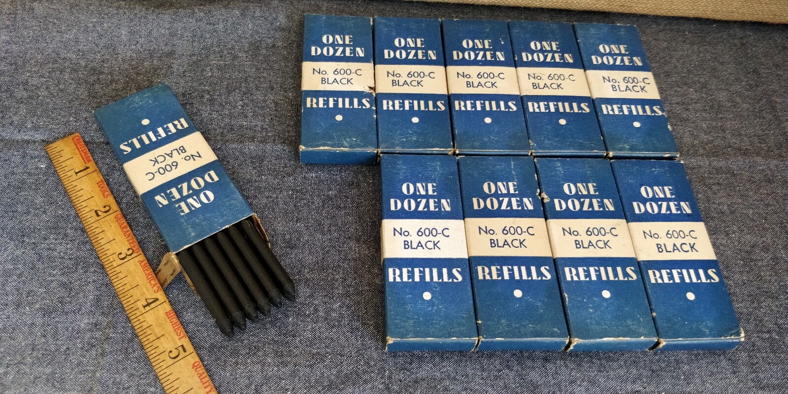 NOS Vintage Tweeten 10 boxes of 12 leads No. 600-C Black Crayon Marking 🇺🇸