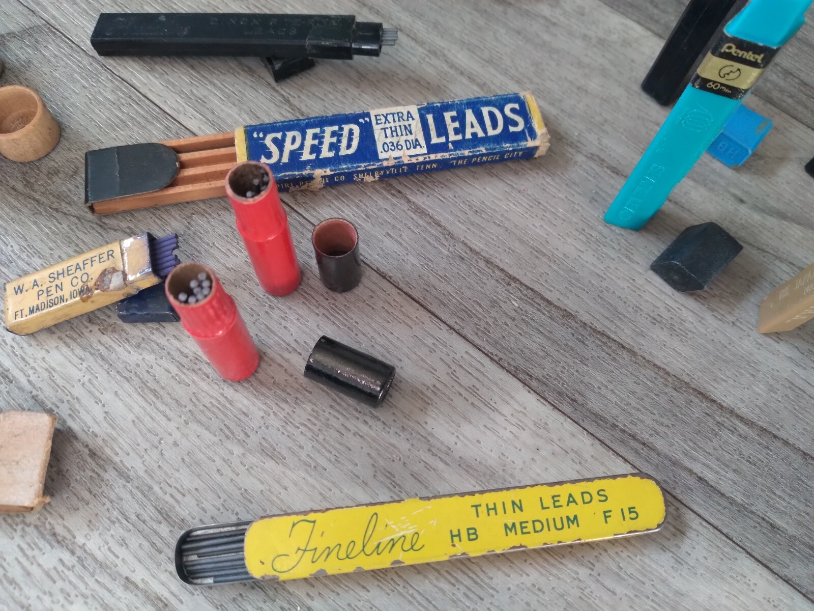 Vintage Mechanical Pencil Leads Sheaffer Scripto Pentel Blue Lead Lot