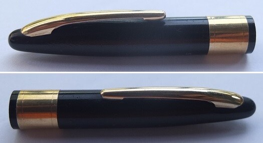 vintage SHEAFFER Balance 500 pencil cap, c.1940—black Radite—gold-plated trim