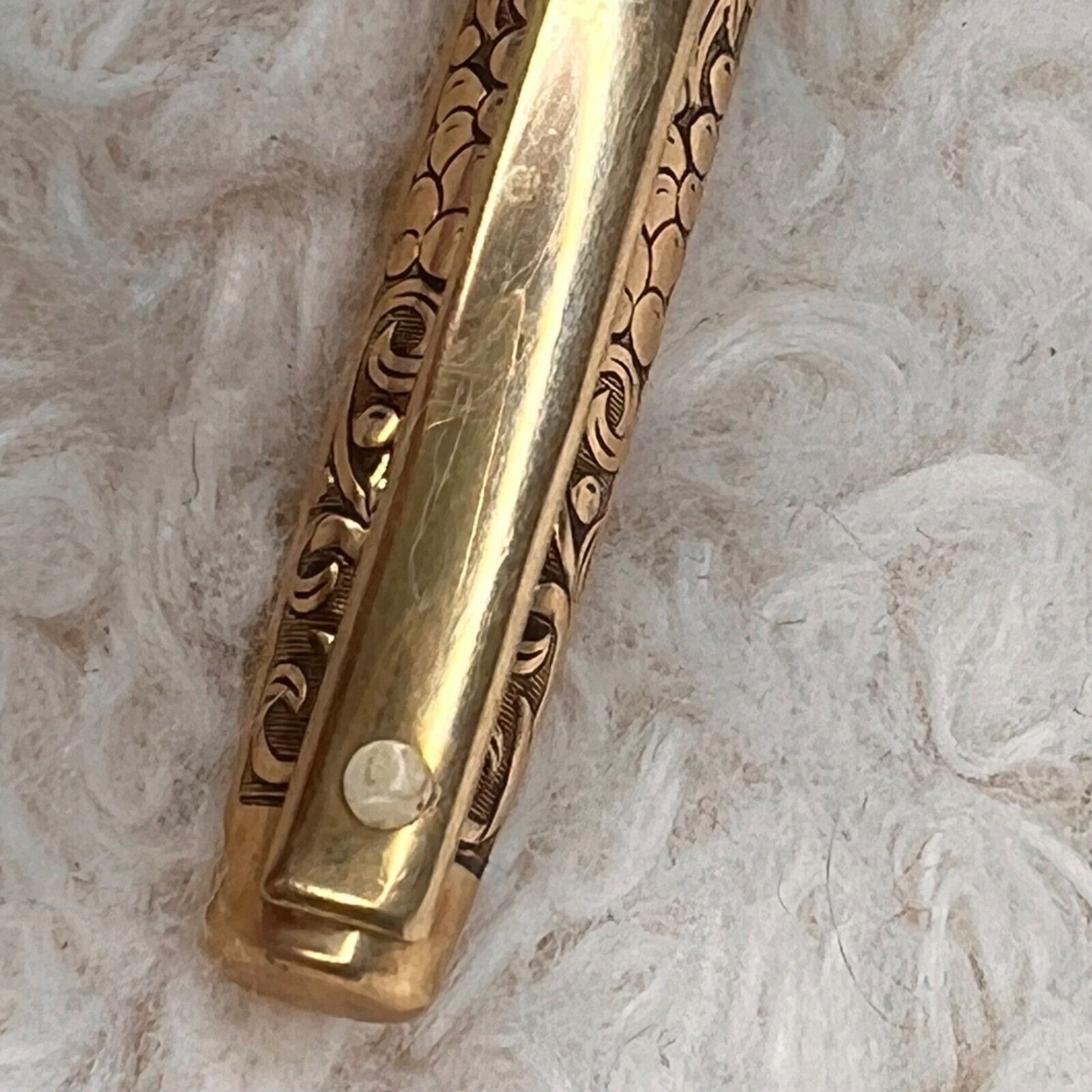 Vintage 70s Sheaffer 12k Imperial Mechanical Pencil Embossed Leaf Motif Gift