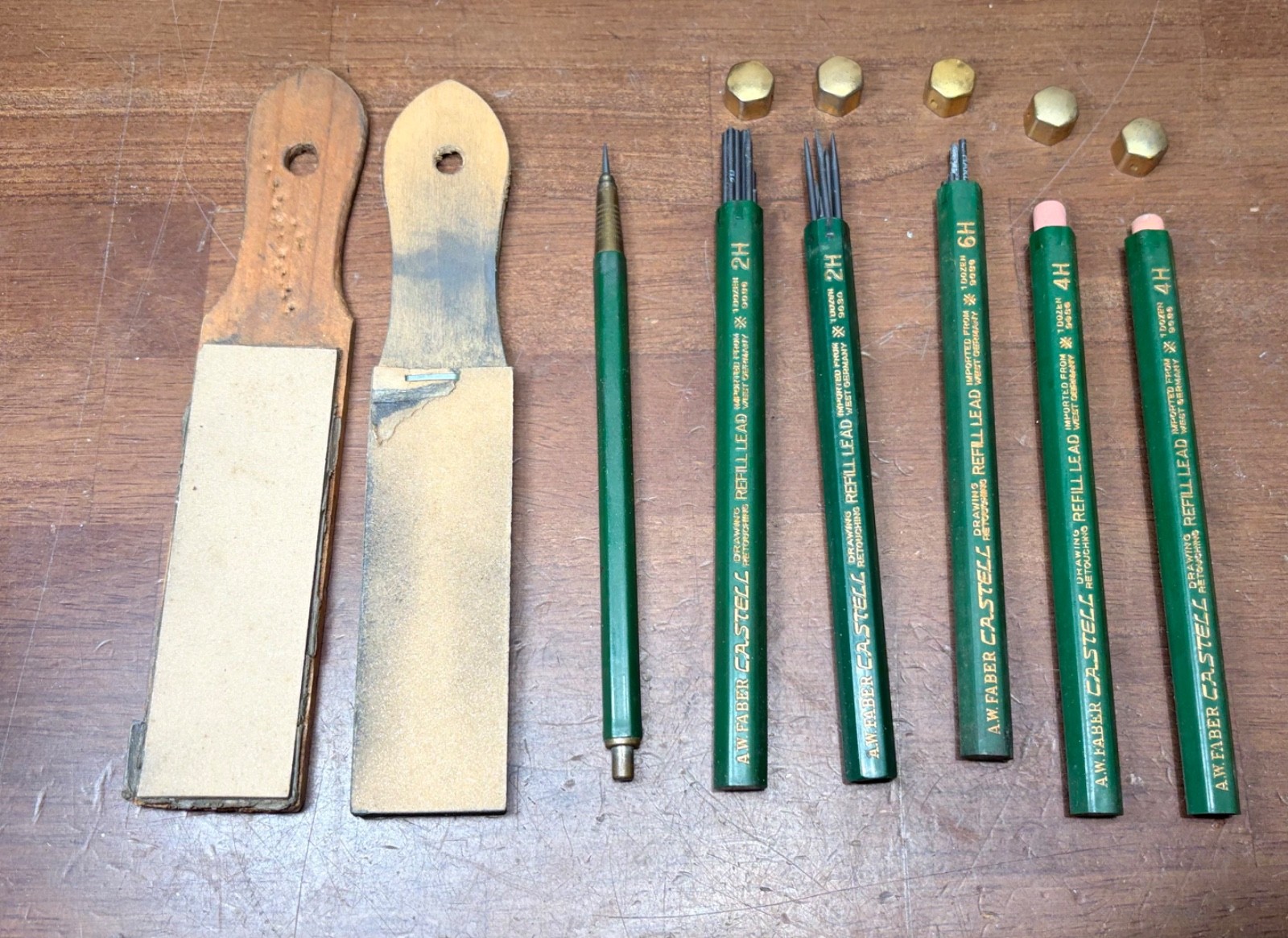 Vtg A W Faber Castell Drafting Mechanical Pencil w/ Lead erasers pointing paper