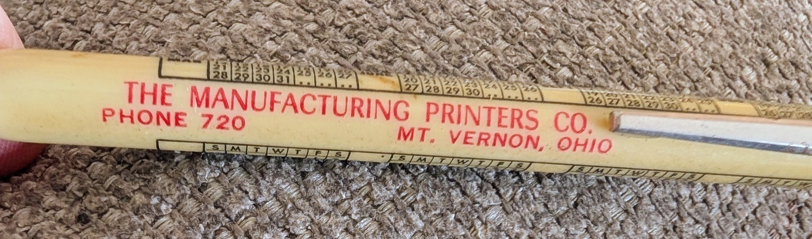 1943 Mechanical Pencil The Manufacturing Printing Co. Mt. Vernon Ohio