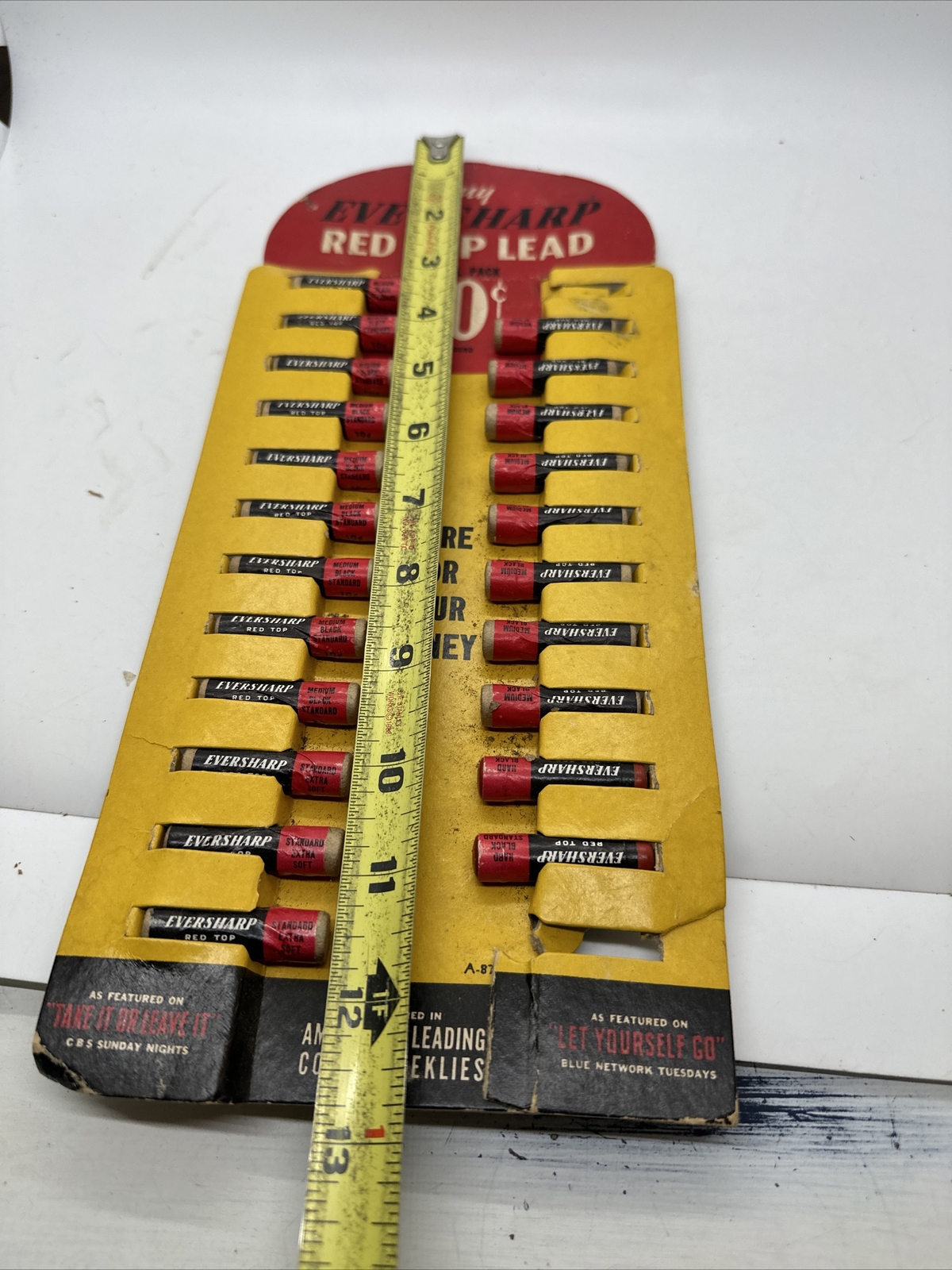 Vintage Eversharp Red top pencil lead School Pack Store Display 10 Cent